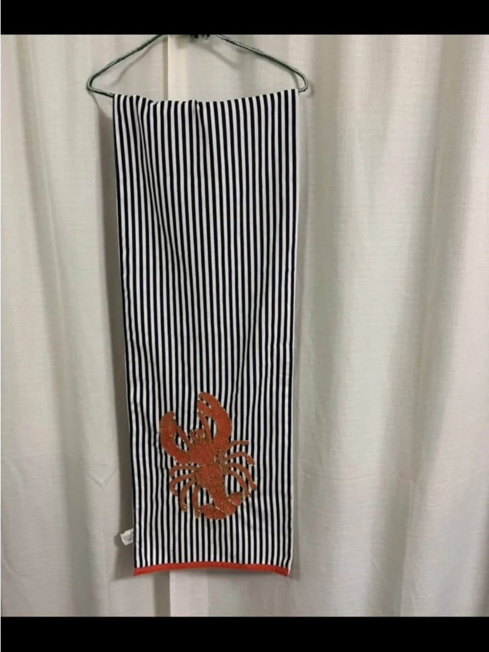 Pier 1 beaded lobster striped table runner